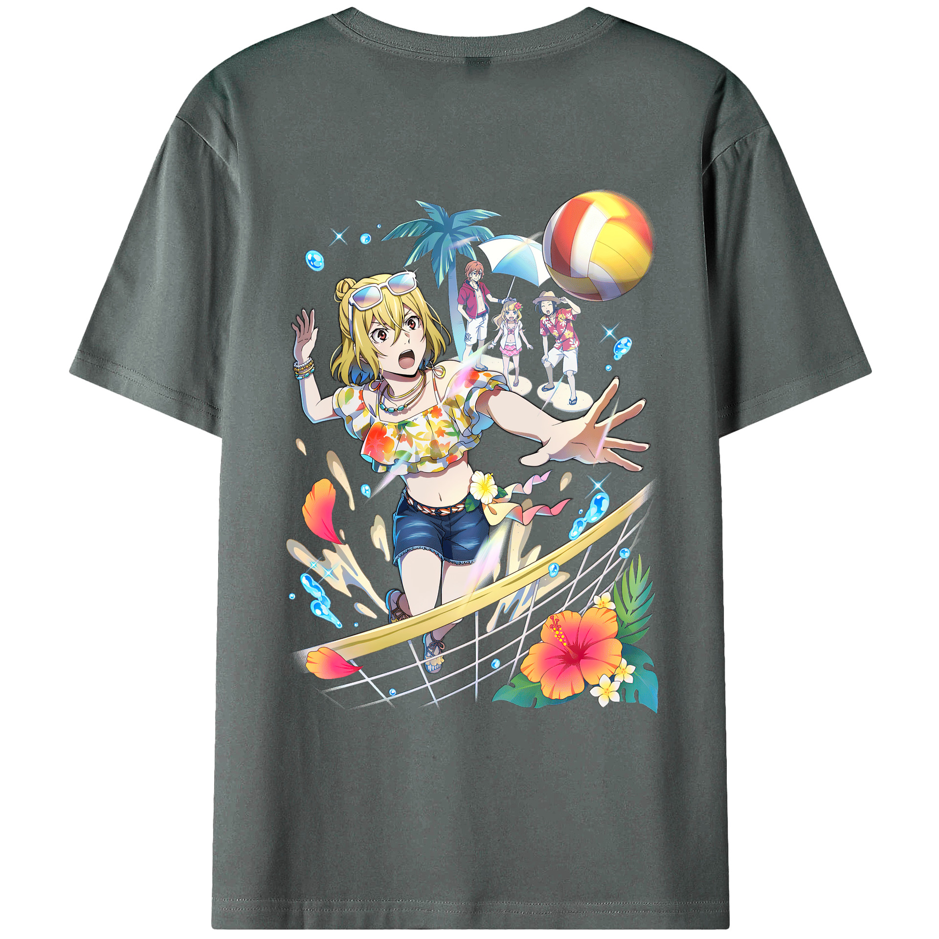 （画像用） 文豪ストレイドッグス Bungo Stray Dogs 綿100％ メンズ半袖Tシャツ（バックプリント） 通気性